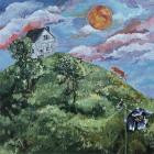 Orange Dog Club - little white house (on a hill)
