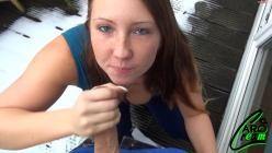 MyDirtyHobby - CaroCream - Outdoor Blowjob auf Familien Geburtstag